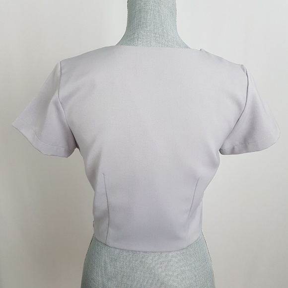 Irada Grey Crop Top Blouse size M - Picture 4 of 6